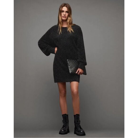 ALLSAINTS Dazzle Oversized Jumper Dress - Picture 1 of 16